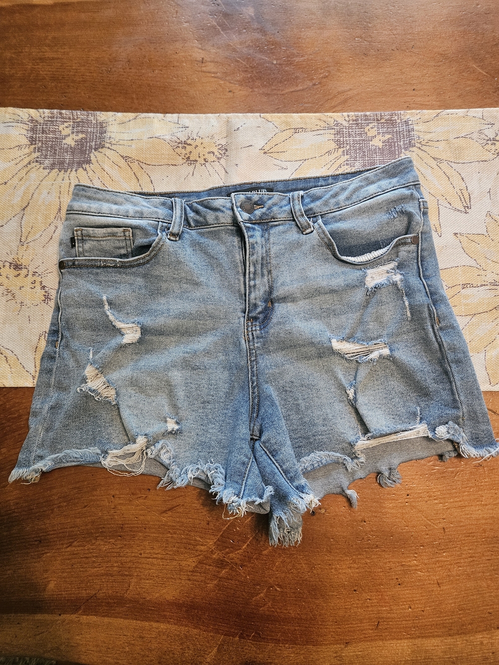 Judy Blue Light Blue Distressed Denim Shorts